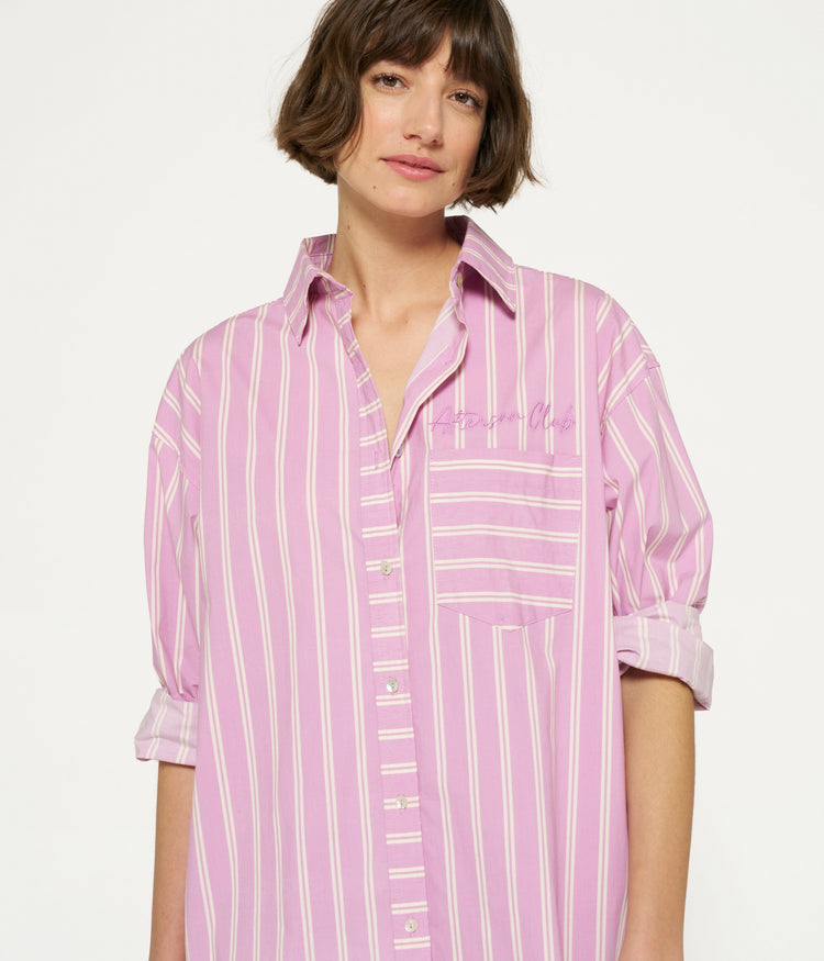 maxi shirt dress stripes | violet