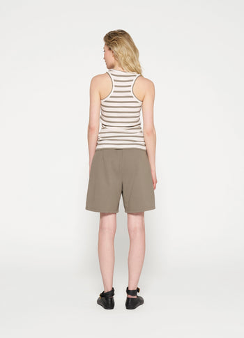 tank top rib stripes | ecru/sage