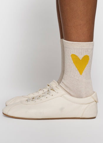 socks heart | soft white melee