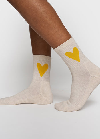 socks heart | soft white melee