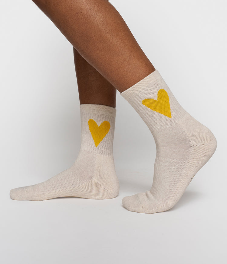 socks heart | soft white melee