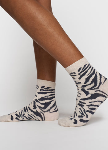 socks zebra | soft white melee