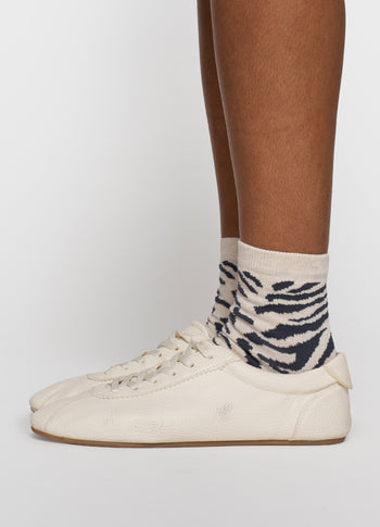 socks zebra | soft white melee