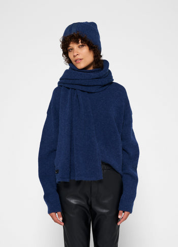 soft knit beanie | electric blue