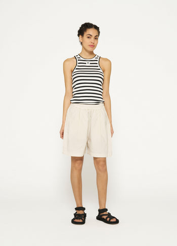 tank top rib stripes | ecru/black