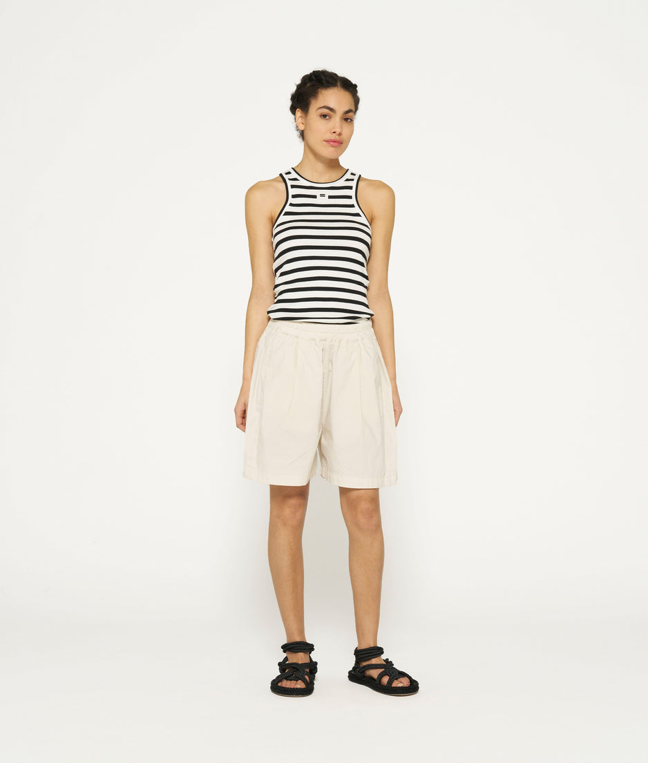 tank top rib stripes | ecru/black