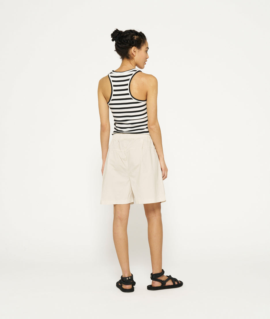 tank top rib stripes | ecru/black