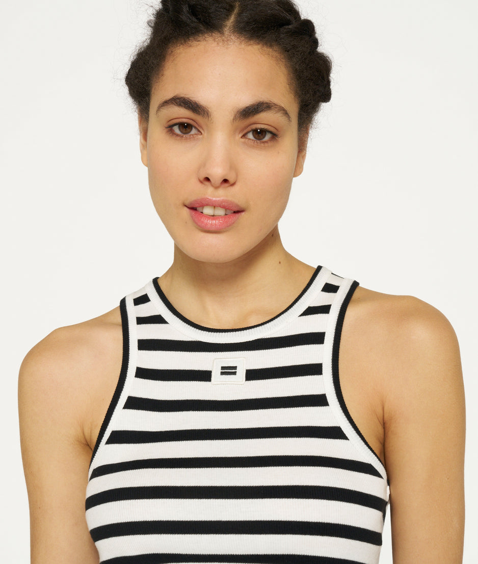 tank top rib stripes | ecru/black