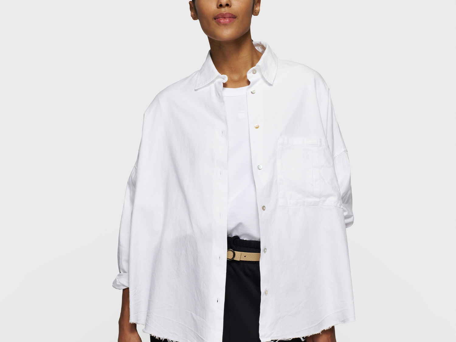 stamp shirt pique | white