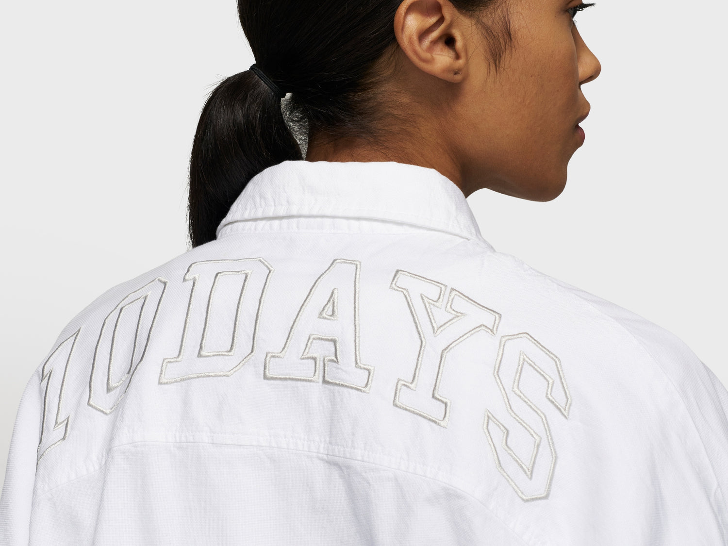 stamp shirt pique | white