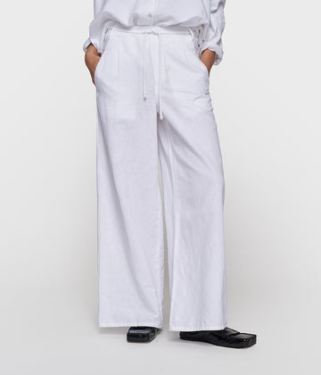 cotton linen pants | white