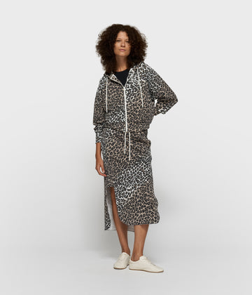 soft scuba skirt leopard | ecru