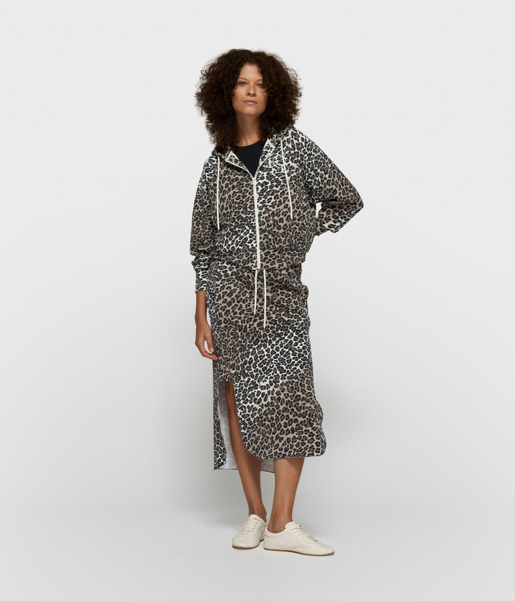 soft scuba skirt leopard | ecru