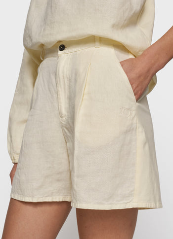 wide shorts linen | soft vanilla