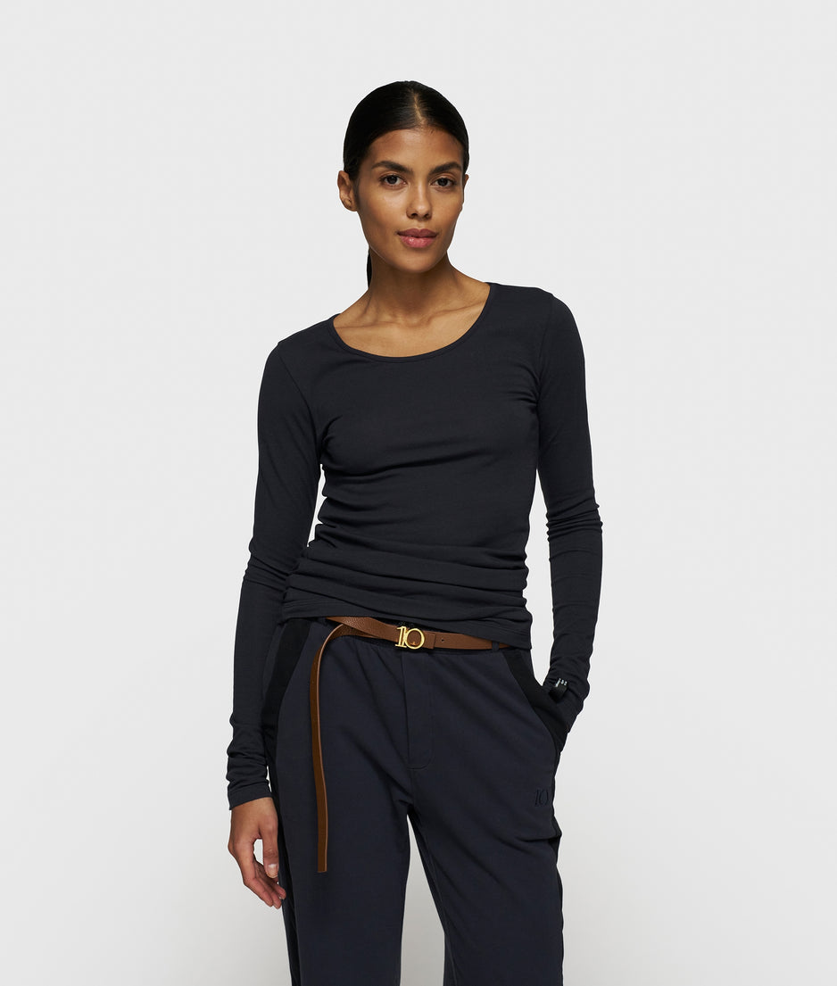 extra long sleeve tee modal | dark navy