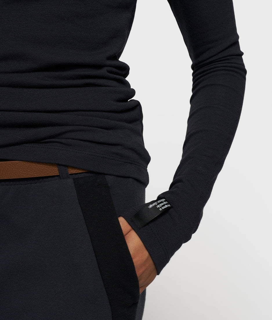 extra long sleeve tee modal | dark navy