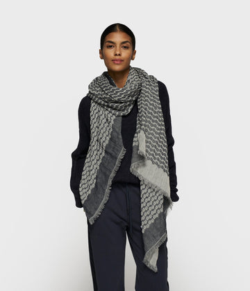 scarf ikat | dark navy