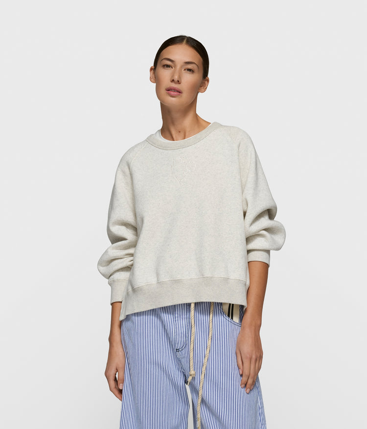 a-symmetric sweater | soft white melee