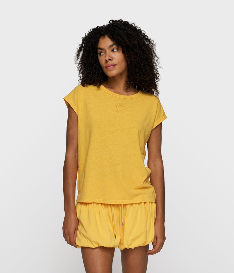cotton linen tee | mango