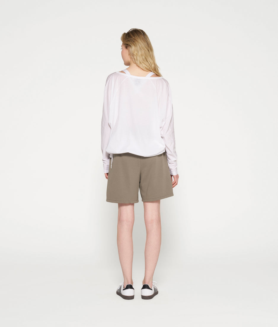 tie long sleeve tee | white