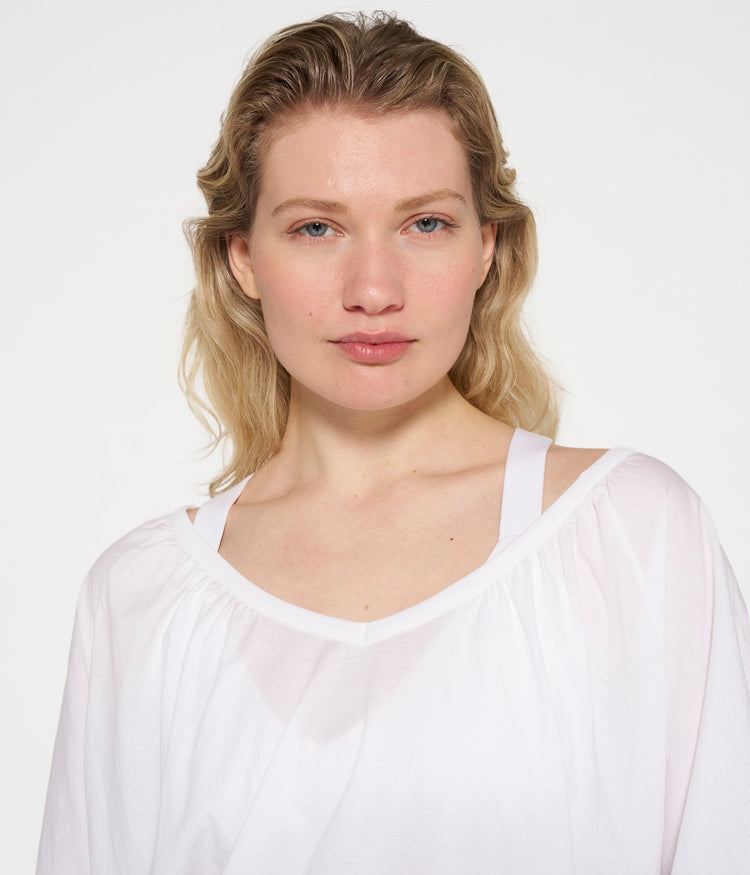 tie long sleeve tee | white