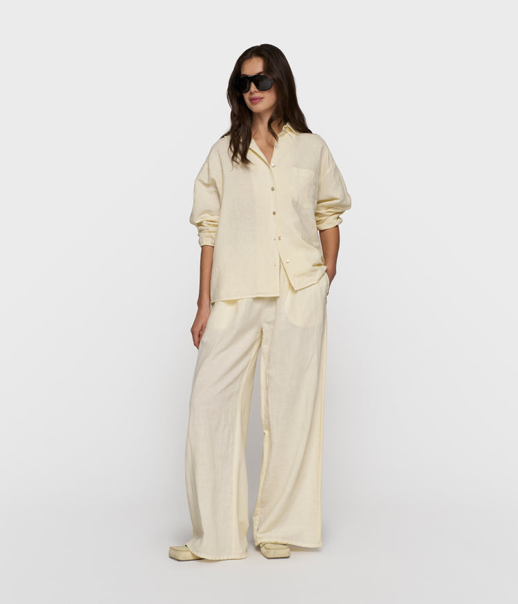 flowy pants linen | soft vanilla