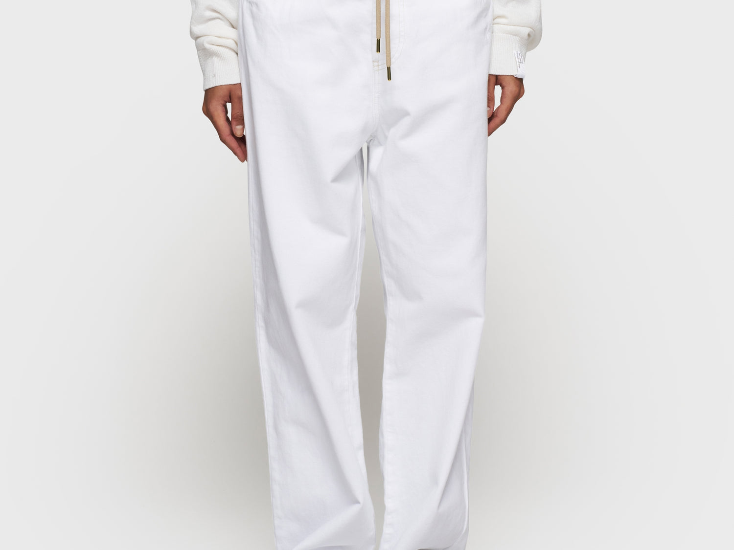 straight leg pants twill | optic white
