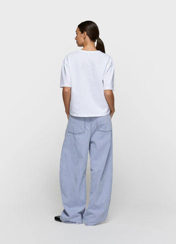 thick cotton v-neck tee | white
