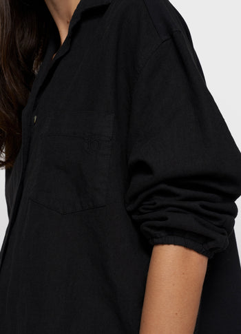 linen shirt | black
