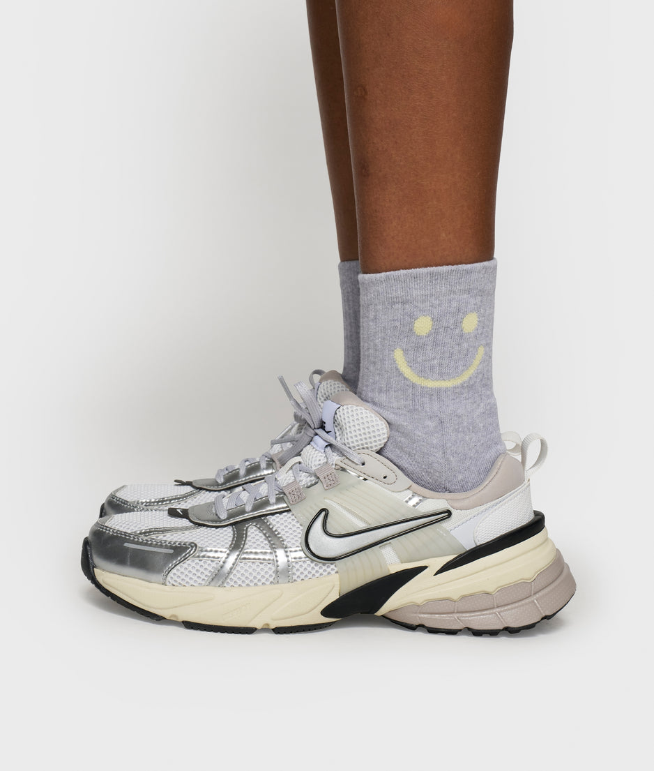 socks smile | white grey melee
