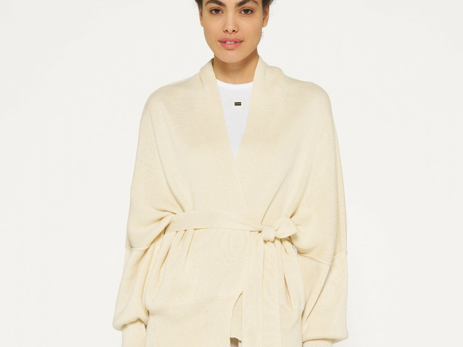 cotton knit cardigan | light safari