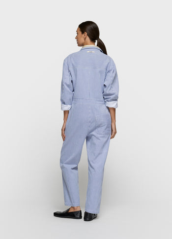 boiler jumpsuit stripes | white/blue