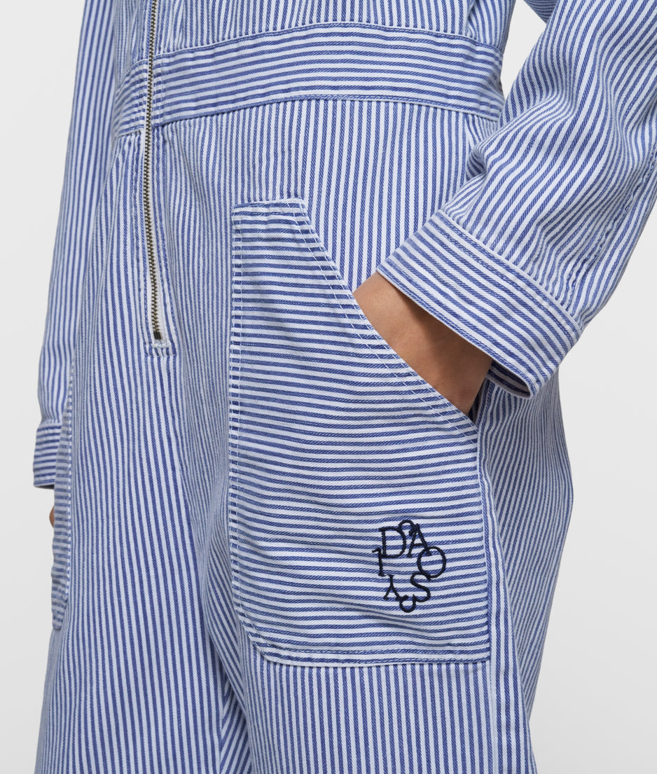 boiler jumpsuit stripes | white/blue