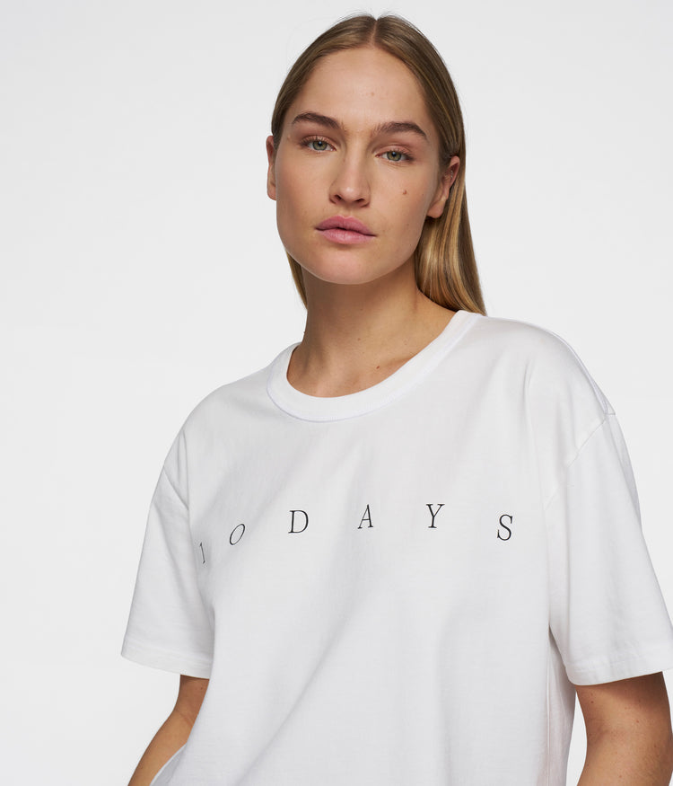 short sleeve tee logo | ecru