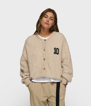 soft baseball knit cardigan | earth