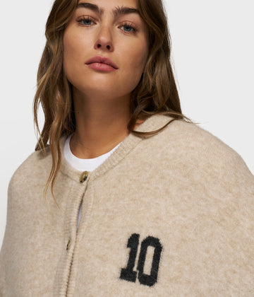 soft baseball knit cardigan | earth