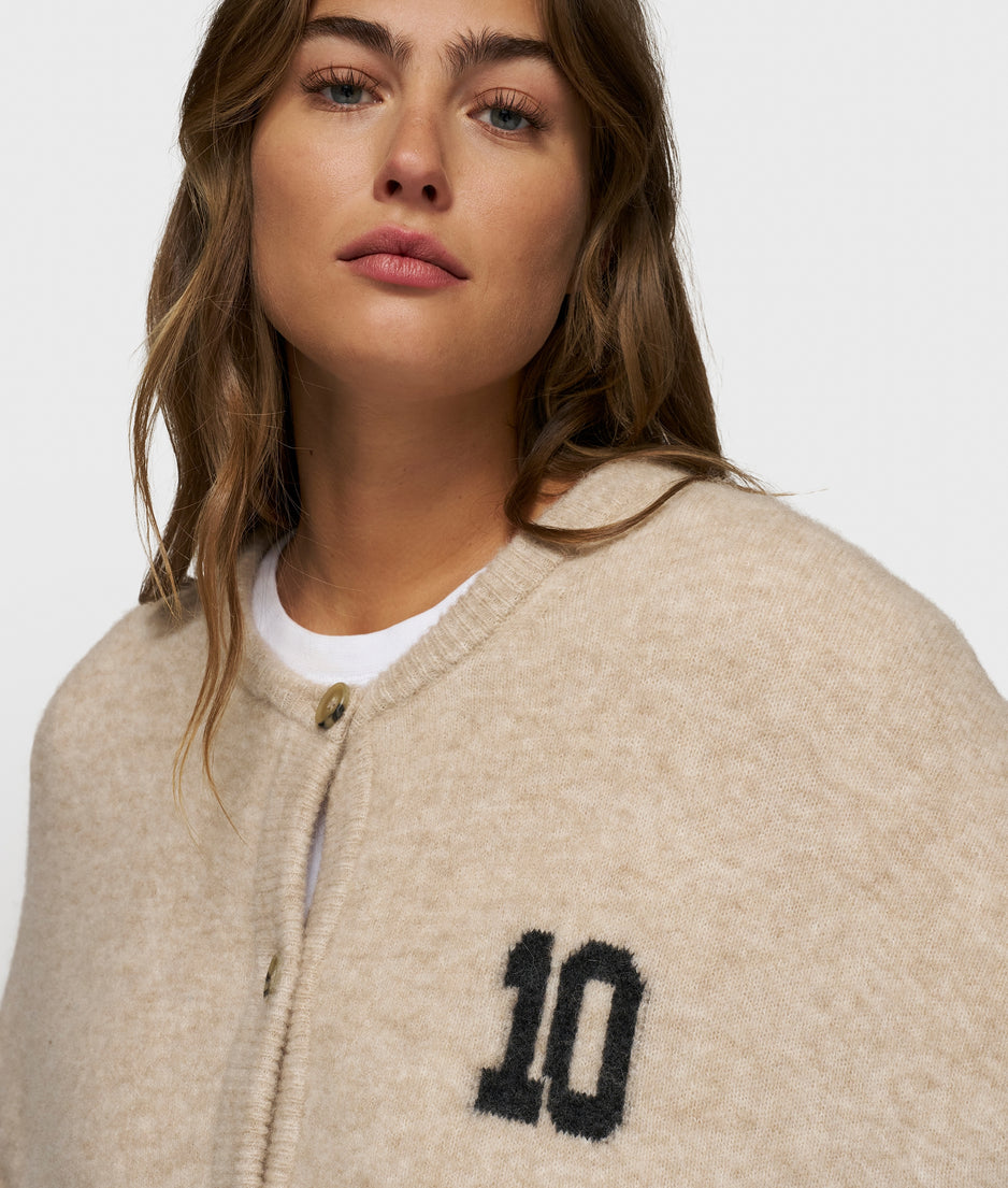 soft baseball knit cardigan | earth