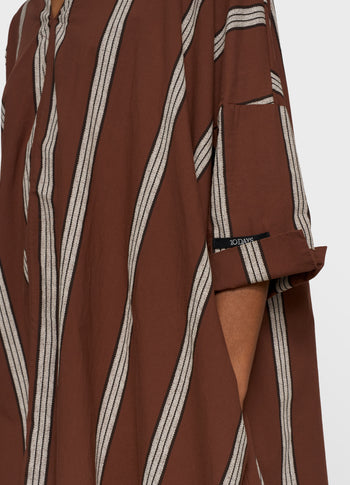 a-line tunic stripes | deep brown