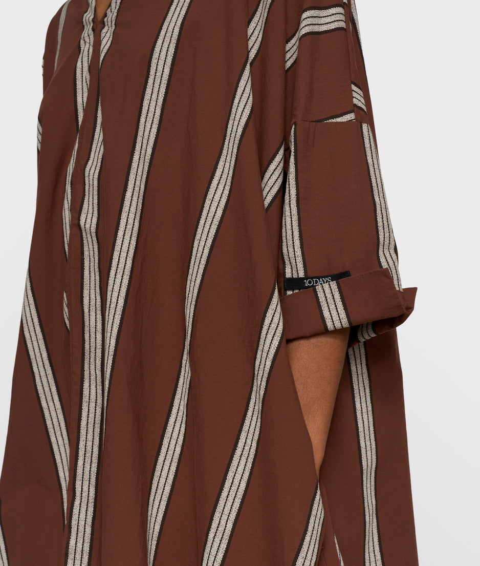 a-line tunic stripes | deep brown