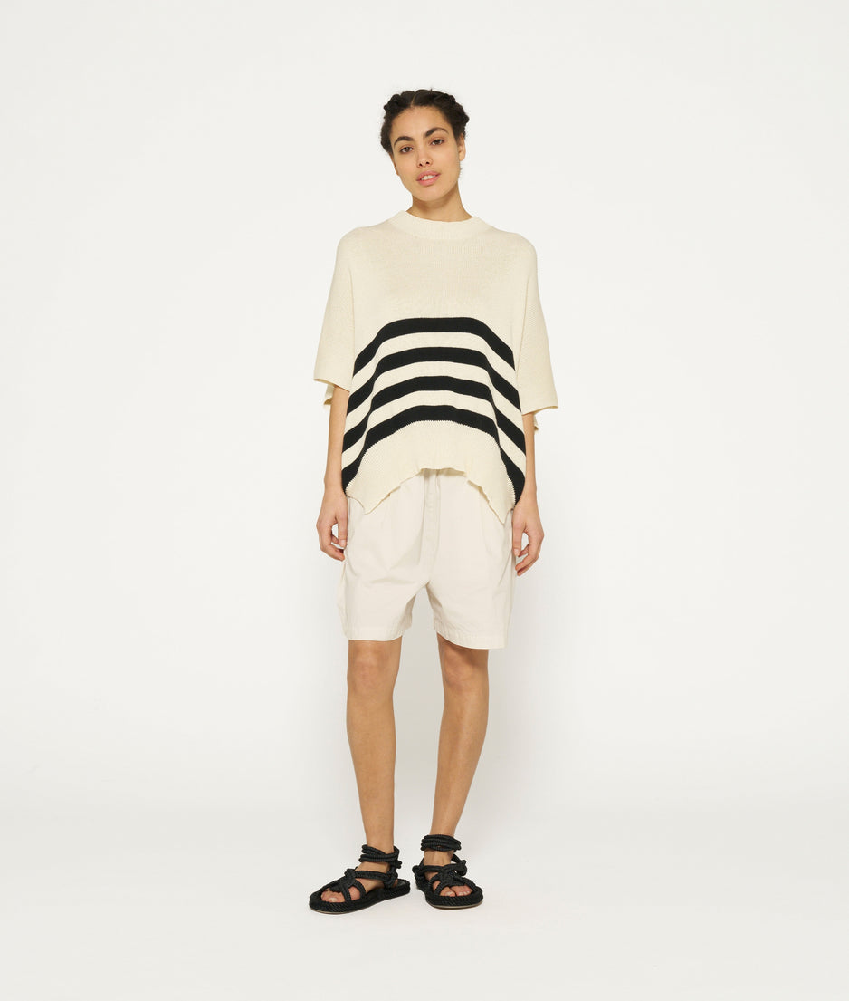 sleeveless sweater knit stripes | light safari