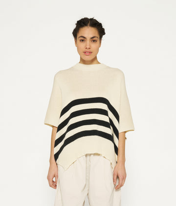 sleeveless sweater knit stripes | light safari