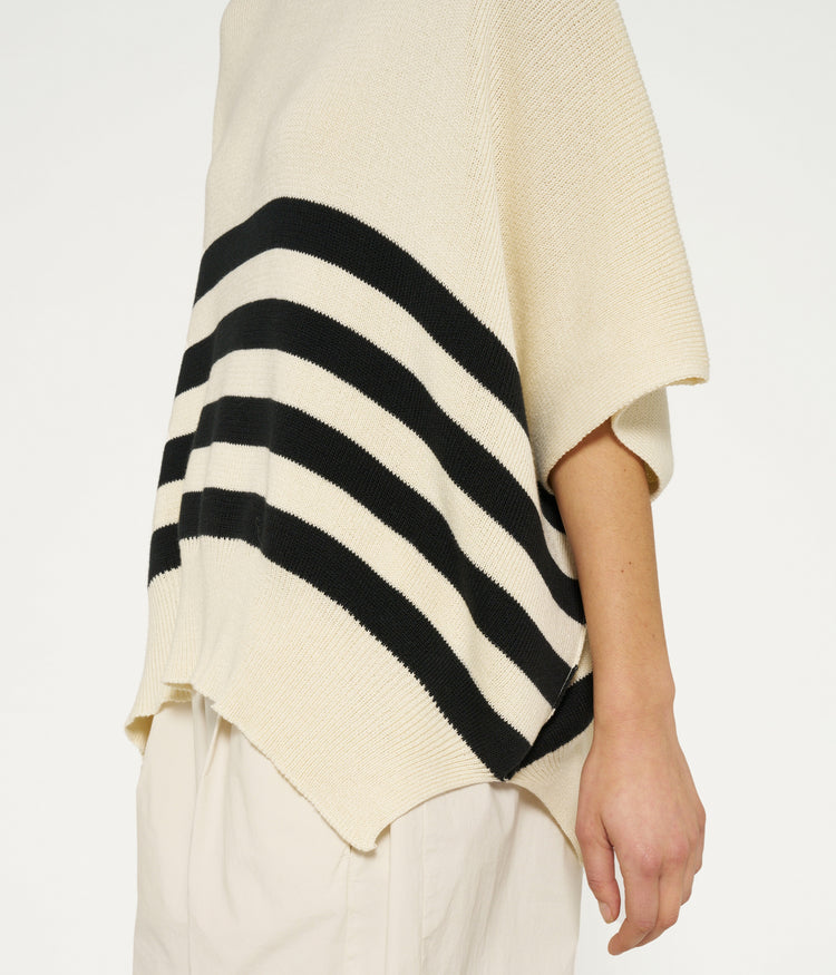 sleeveless sweater knit stripes | light safari