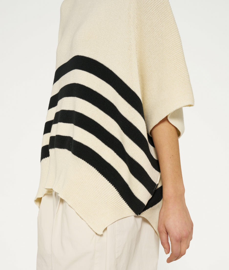 sleeveless sweater knit stripes | light safari