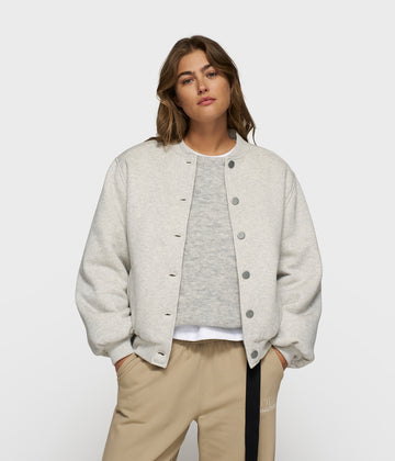 baseball bomber jacket 10 | white grey melee
