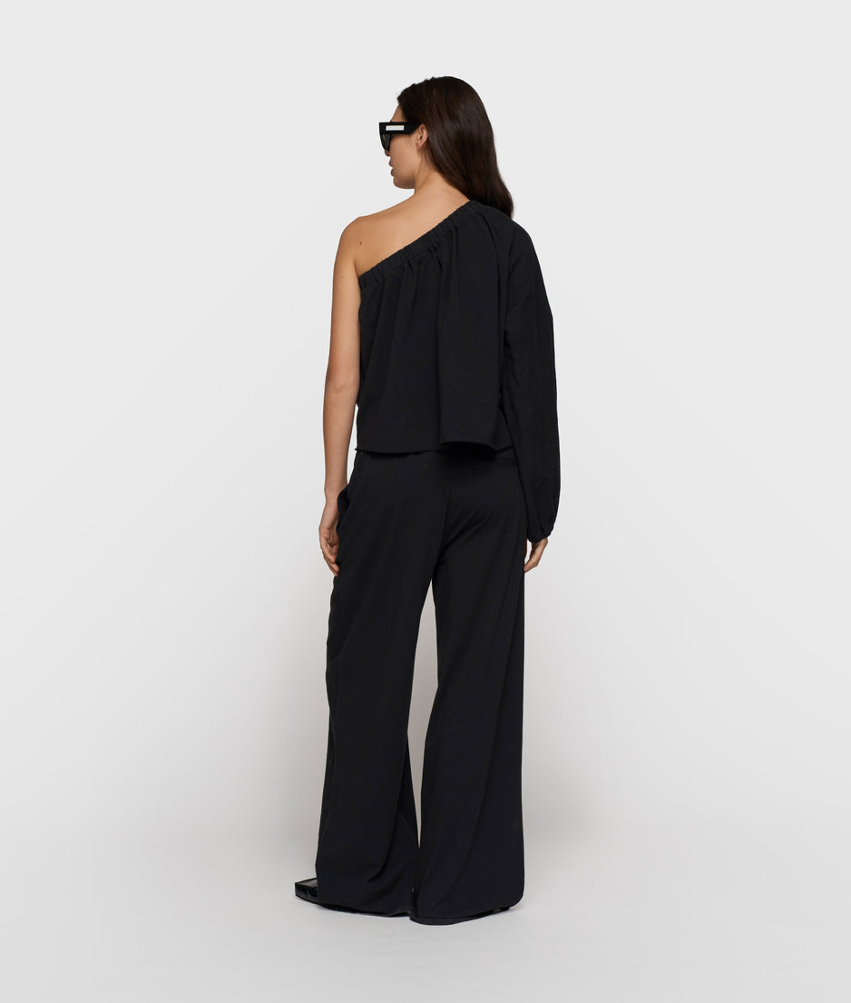 flowy pants linen | black