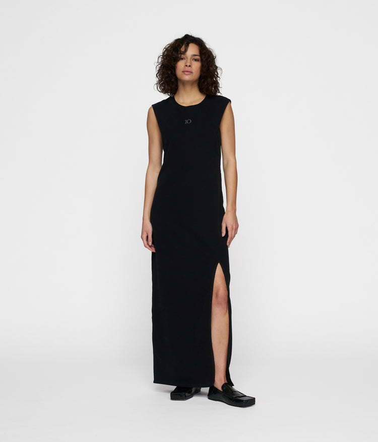 easy sleeveless maxi dress | black
