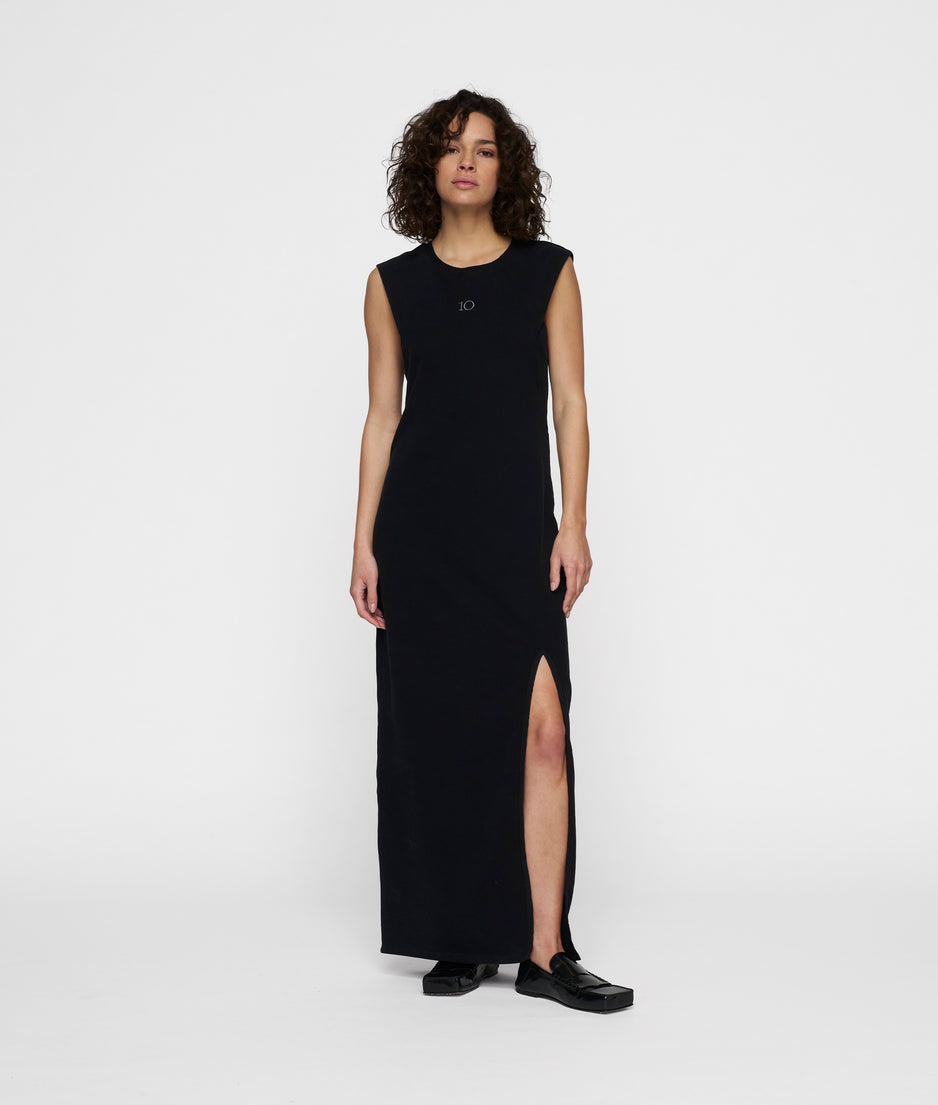 easy sleeveless maxi dress | black