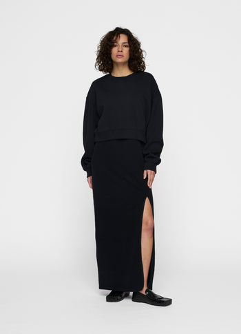 easy sleeveless maxi dress | black