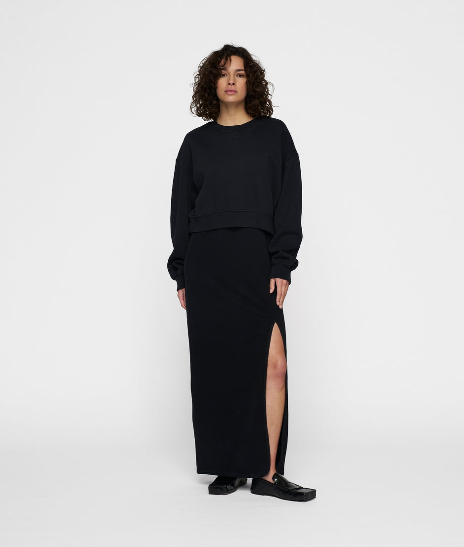 easy sleeveless maxi dress | black