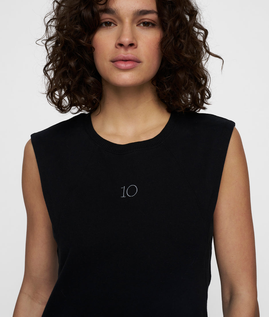 easy sleeveless maxi dress | black